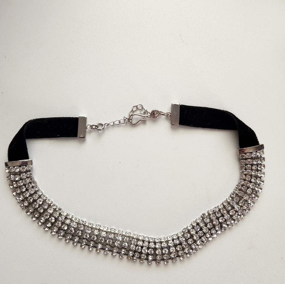 Rhinestone choker necklace.